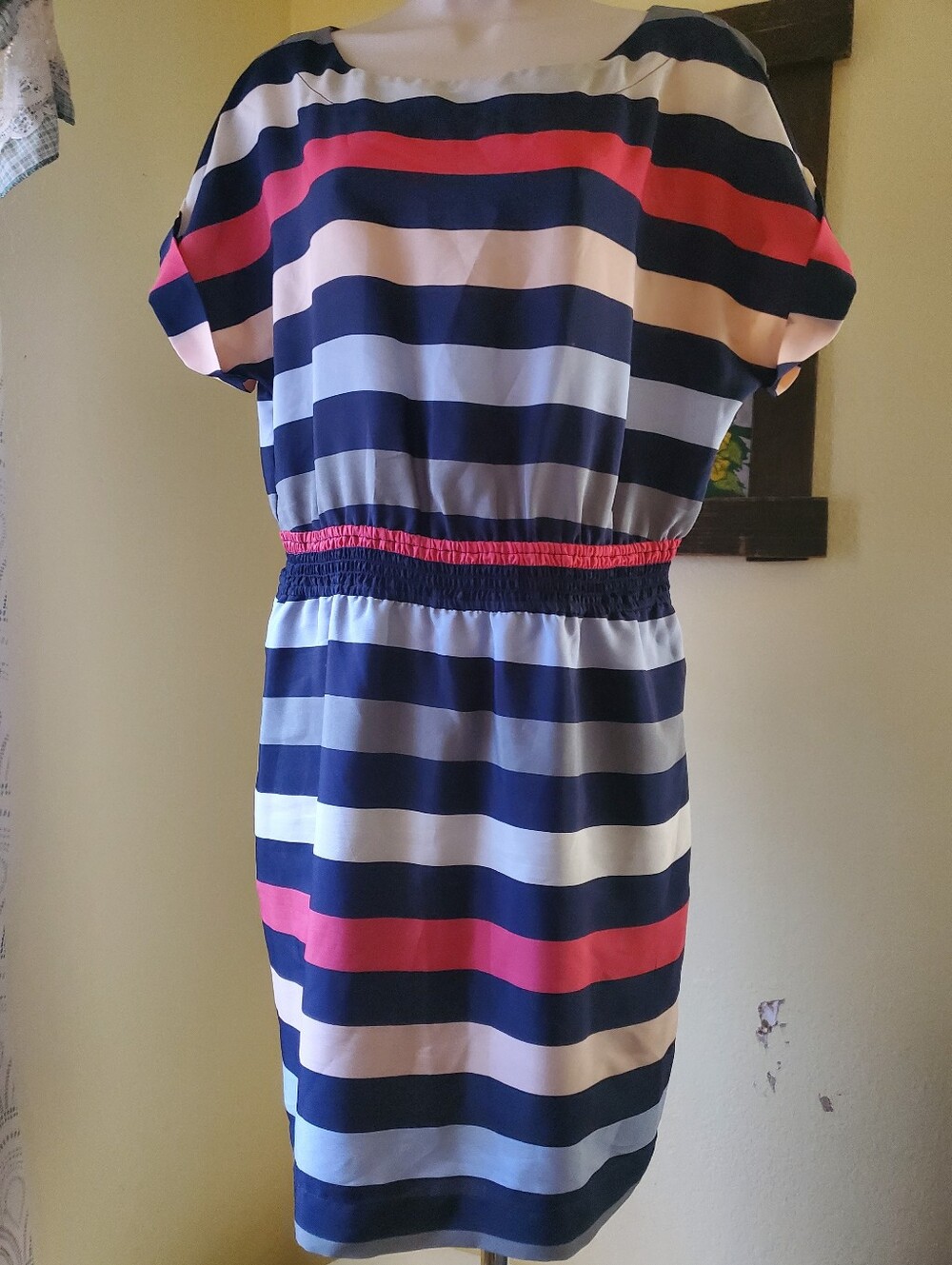 BCBGeneration Stripe Elastic Waistline Dress